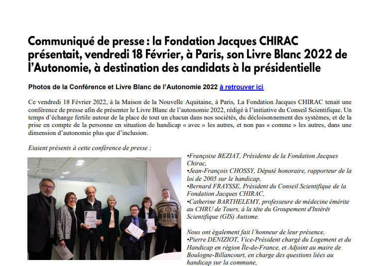 fondation jacques chirac handicap etablissements correze